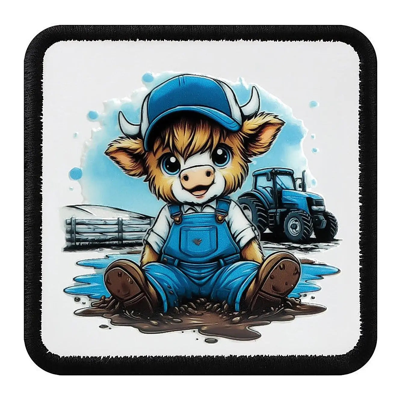Parche Vaca Gorra Azul Niños para Gorras BlackBork BlackBörk