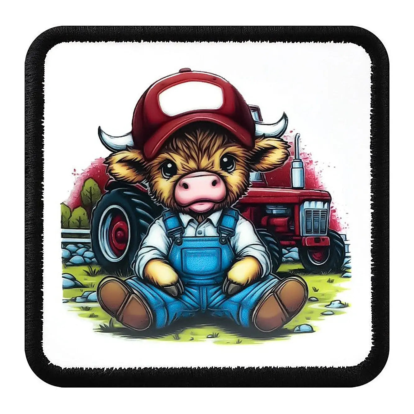 Parche Vaca Gorra Rojo Niños para Gorras BlackBork BlackBörk